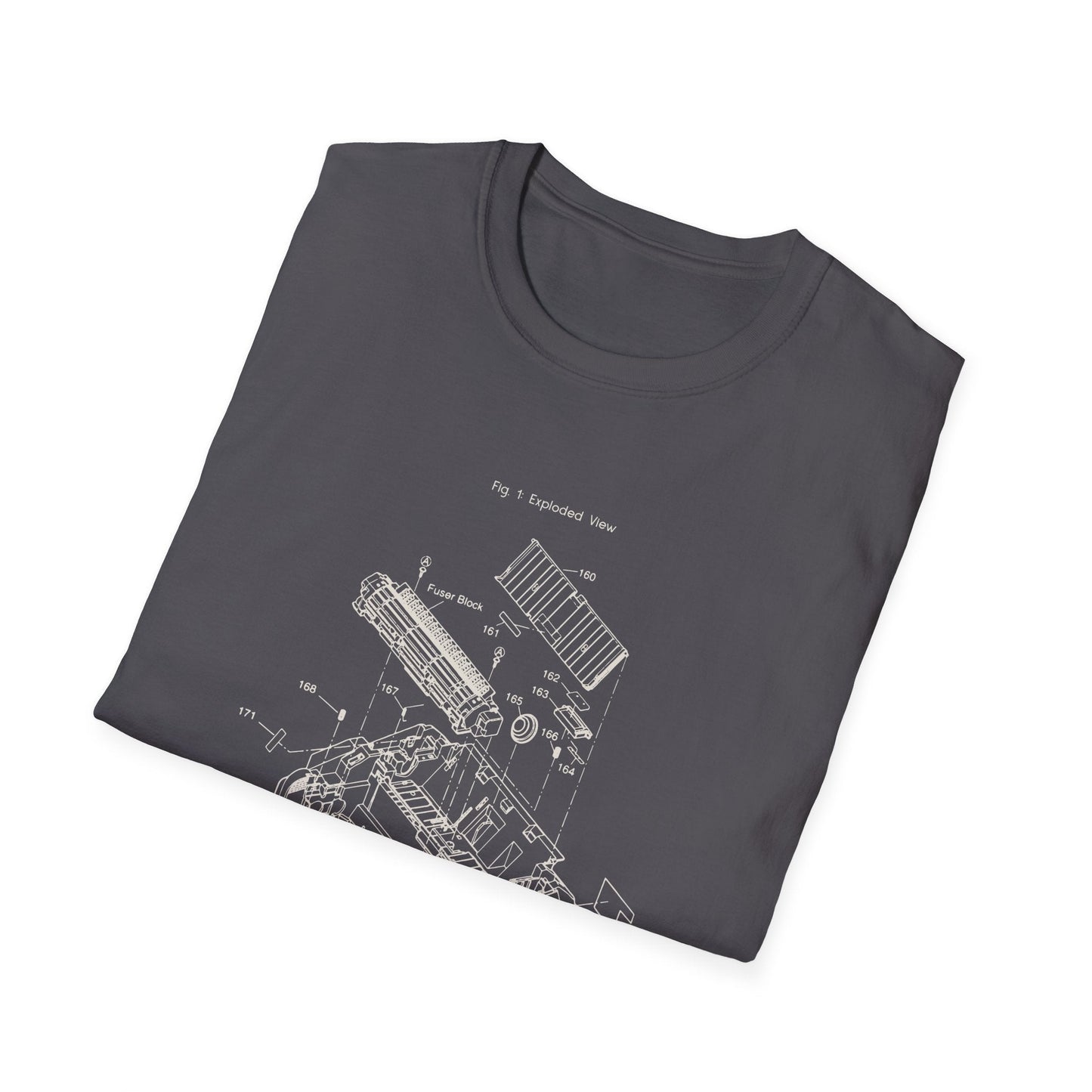 Unisex Cotton T-Shirt Vintage Home Printer Blueprint Tee Home Printer Works 4 Microdots Slogan