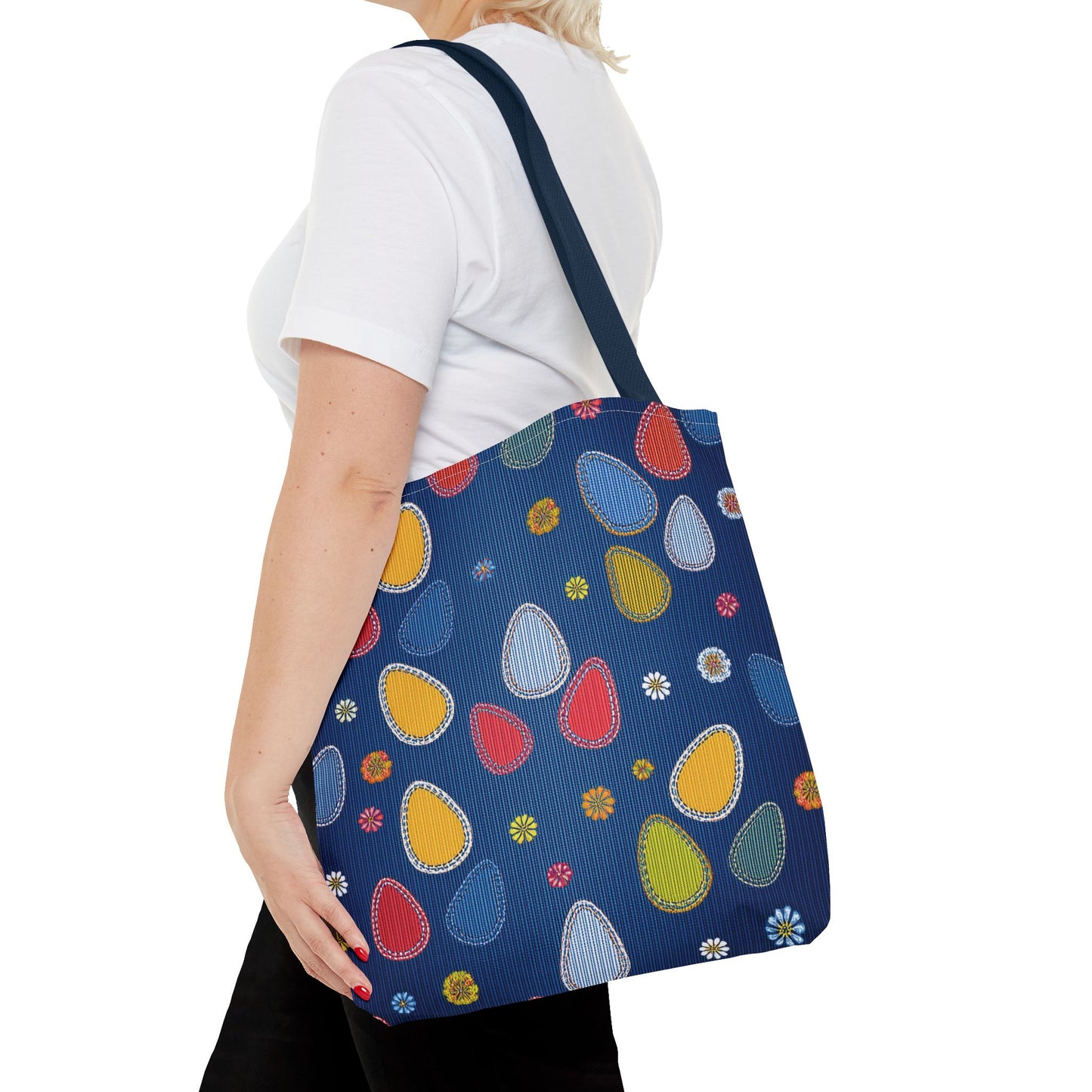 Easter Graphic Design Denim Fabric Imitation Print Unisex Canvas Bag Poly Spun 3 Sizes Tote Bag 204-13