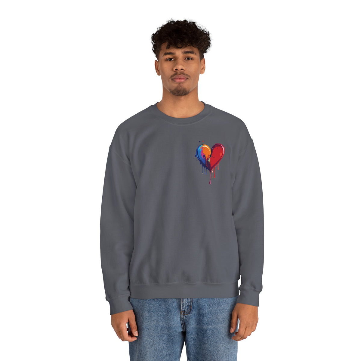 Small Bleeding Heart Sweatshirt, Small Heart Sweatshirt, Valentine's Day Sweatshirt, Heart Sweatshirt 117