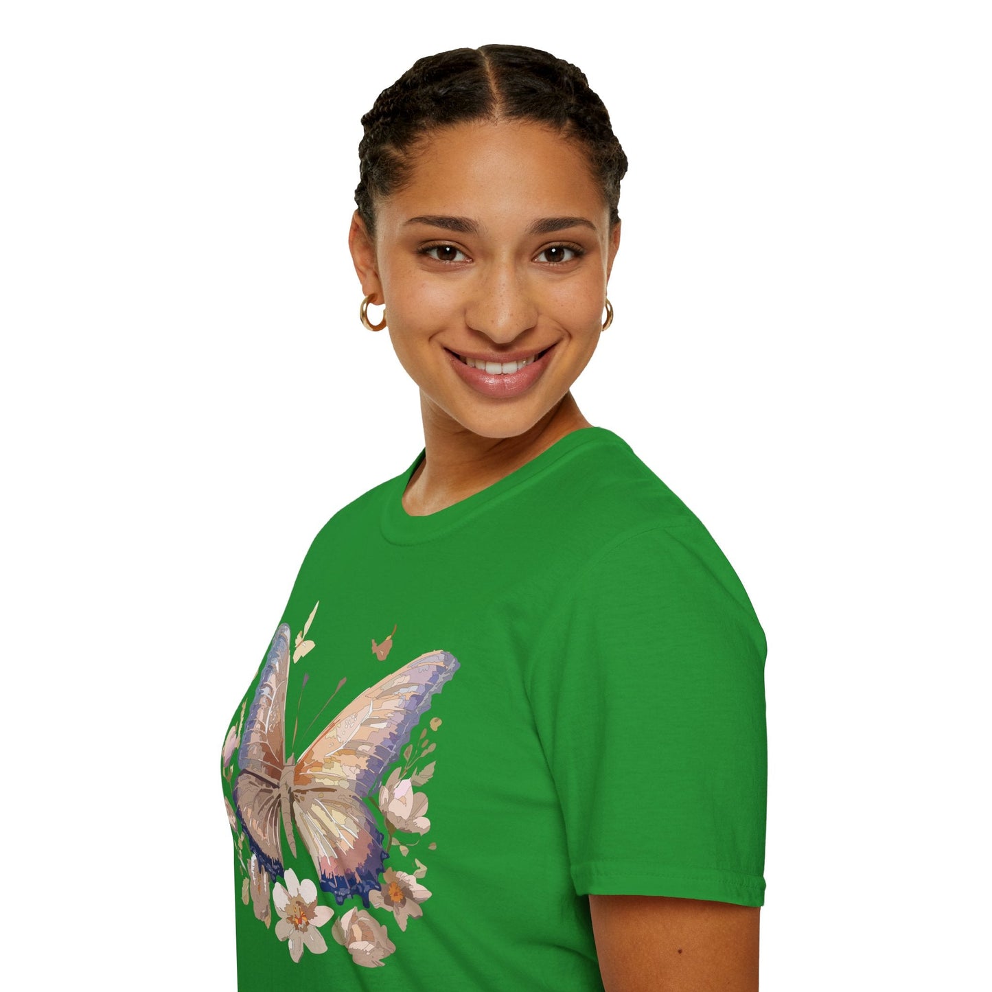 Butterfly T Shirt Unisex Softstyle Monarch Design 100 Percent Cotton Tee For Everyday Comfort
