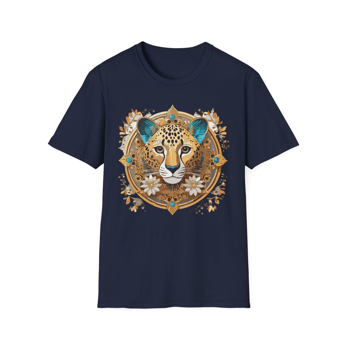 Boho Cheetah Mandala T-Shirt | Leopard Face Graphic Tee
