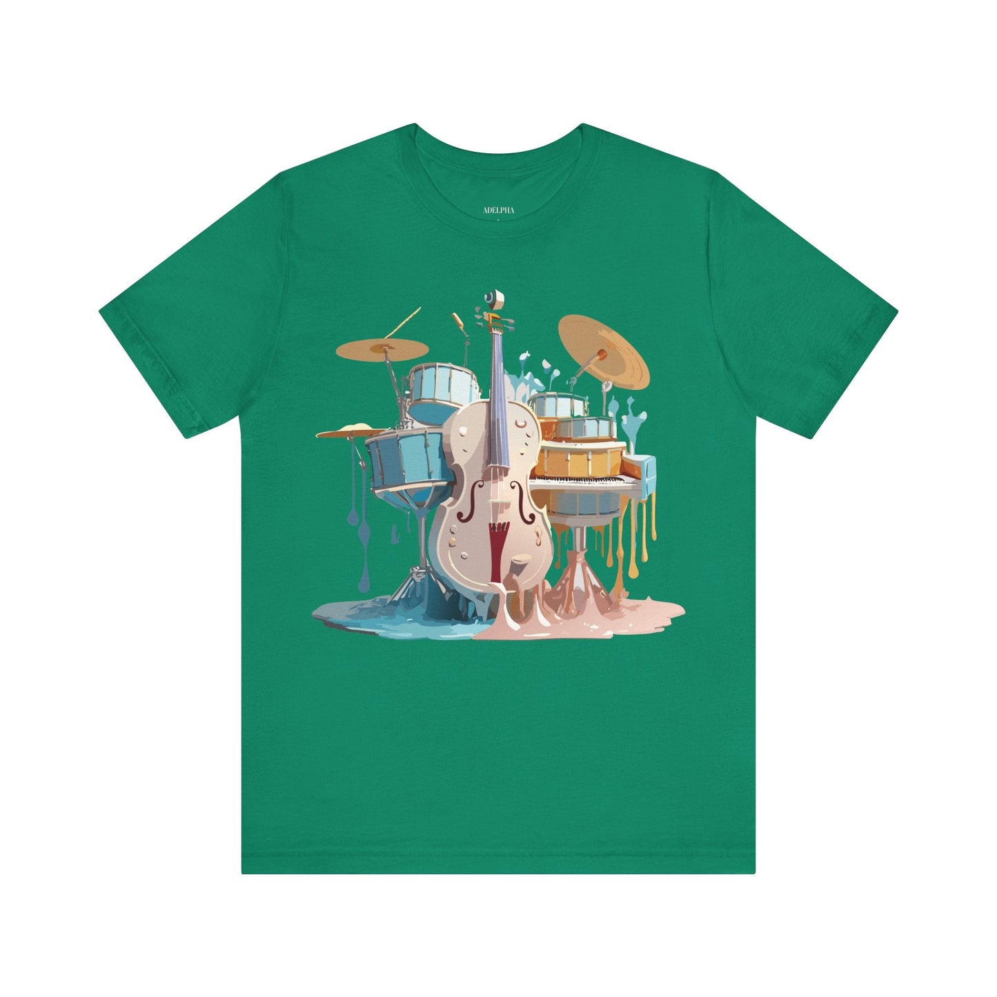 Music Graphic Unisex 100 Cotton Vintage Art with Musical Elements Tee 84