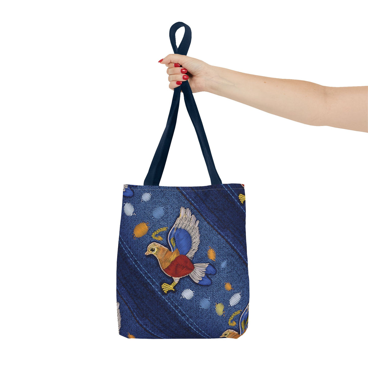 Denim Fabric Imitation Print Unisex Canvas Bag Poly Spun 3 Sizes Tote Bag 194