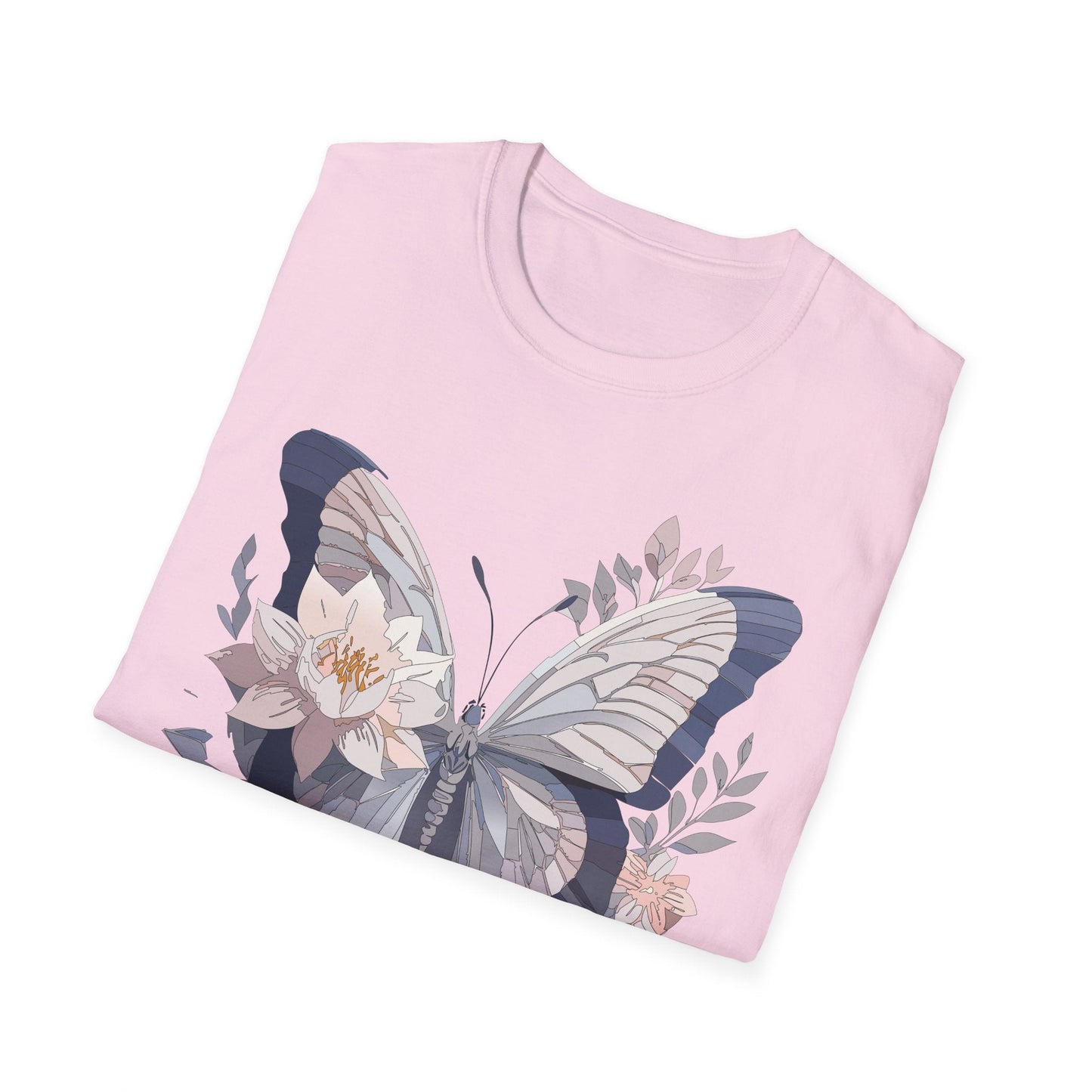Butterfly T Shirt Unisex Monarch Print Softstyle Cotton Tee for Everyday Comfort