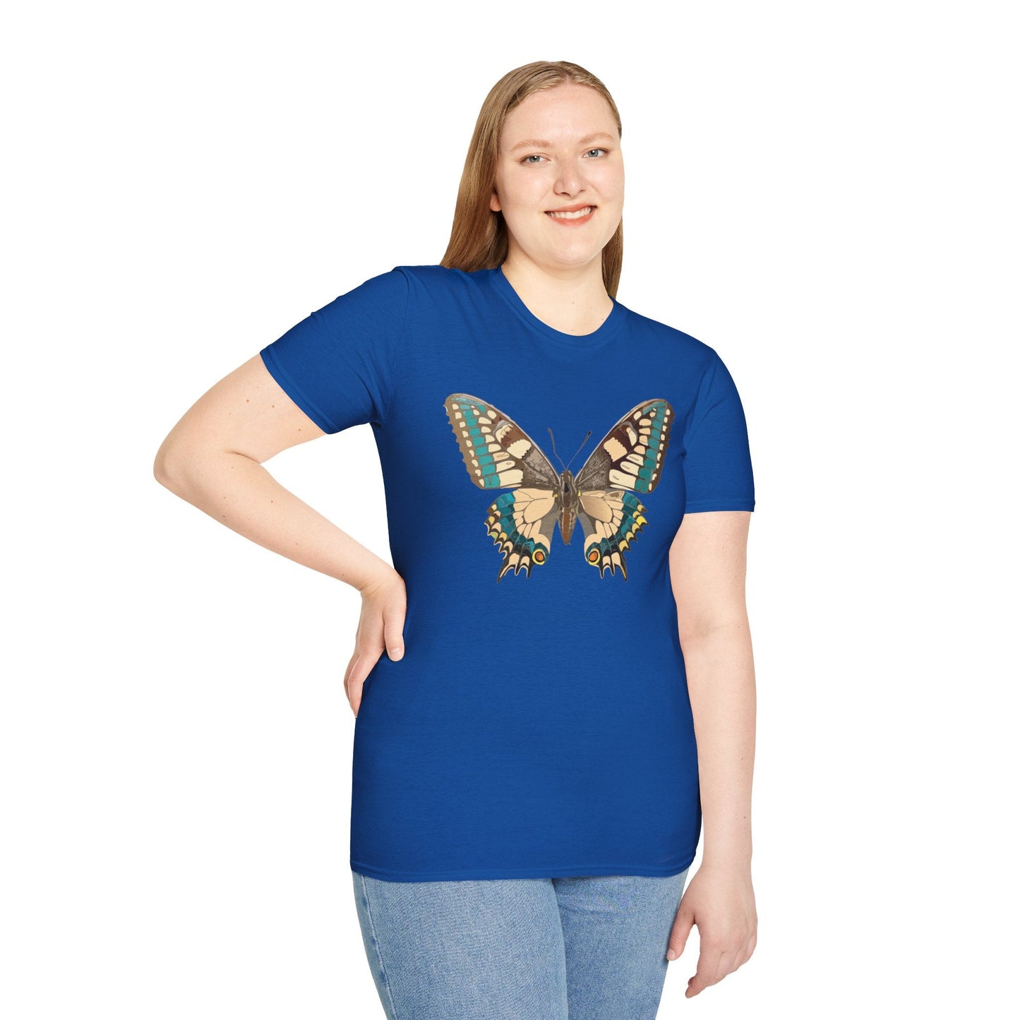 Unisex Butterfly T Shirt Softstyle 64000 Ring Spun Cotton Lightweight Tee Breathable Everyday Comfort
