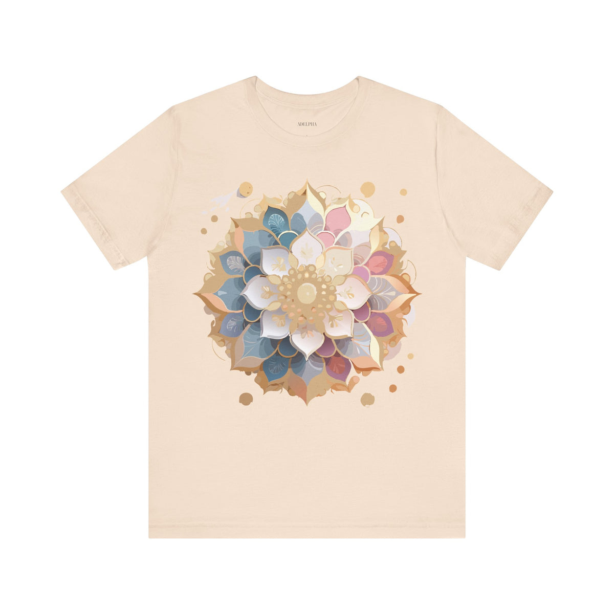 Mandala Graphic Unisex Cotton Bella+Canvas Tee with Floral Art Design n144
