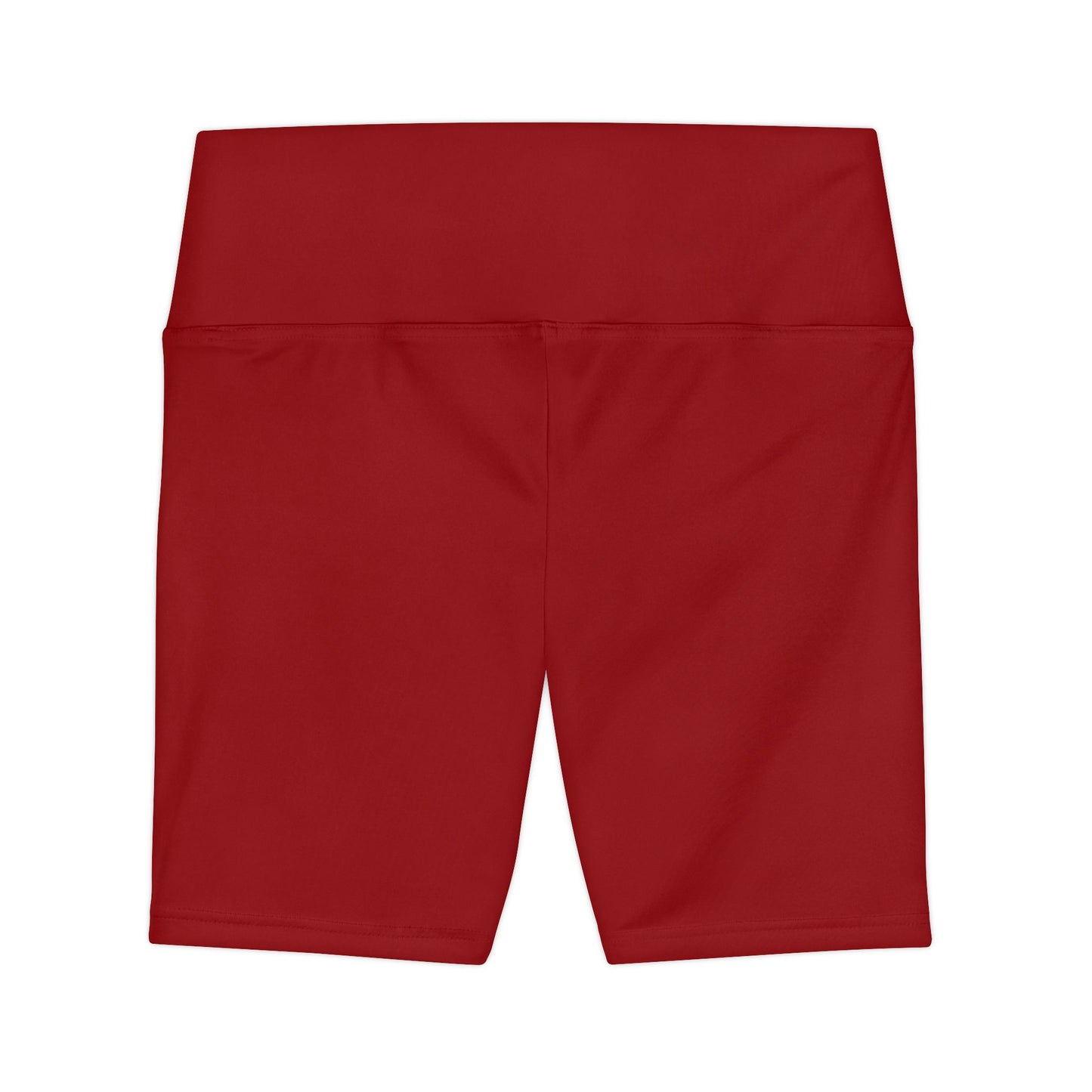 Oxblood Red Women's Workout Shorts — High-Waisted Red Bike Shorts for Gym & Yoga