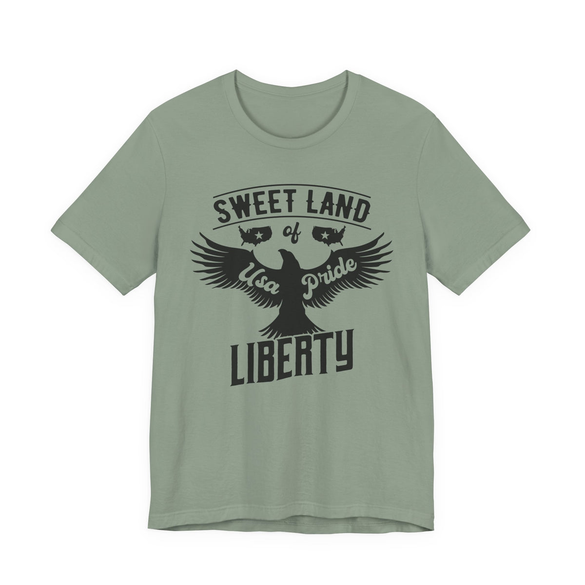 Sweet Land of Liberty eagle graphic T-Shirt USA pride typography Unisex Cotton a4