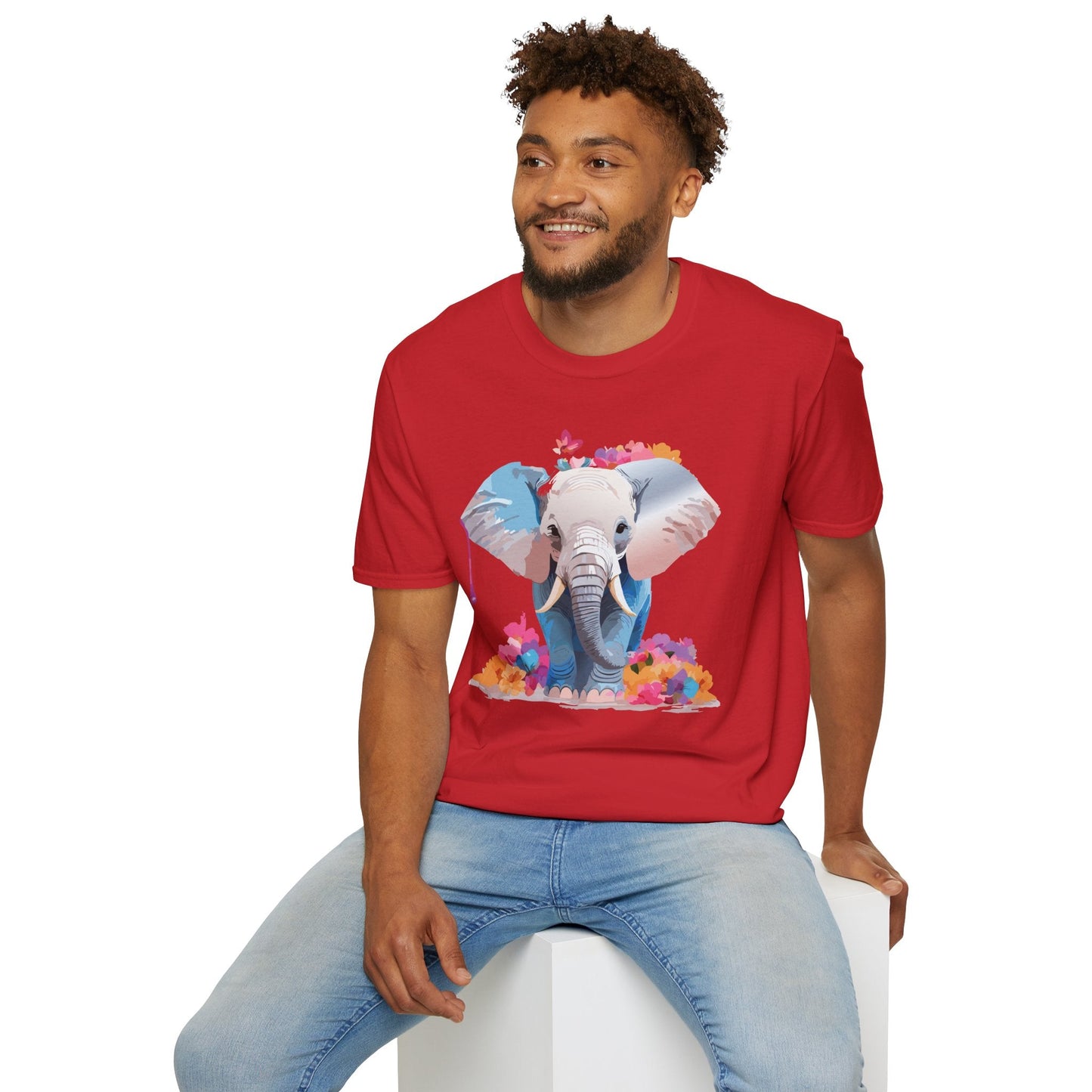 Elephant T Shirt Unisex Softstyle 64000 Graphic Elephant Illustration Animal Tee For Everyday Wear