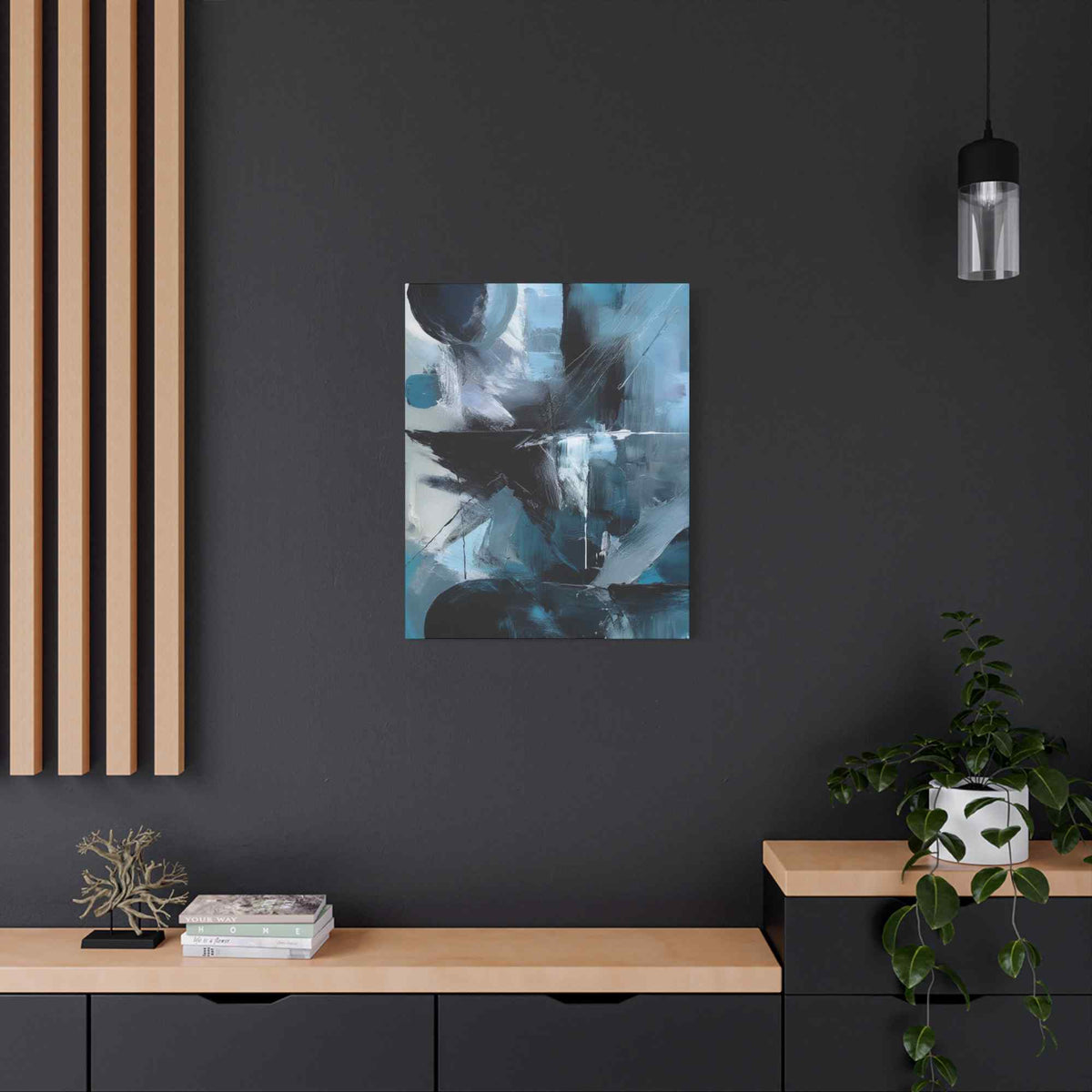 Blue Abstract Painting Print Canvas 20x24,20x30,24x30, 24x32,24x36,30x40, 32x48,36x48,40x60 Pine-Wood Inner Frame ABS-29