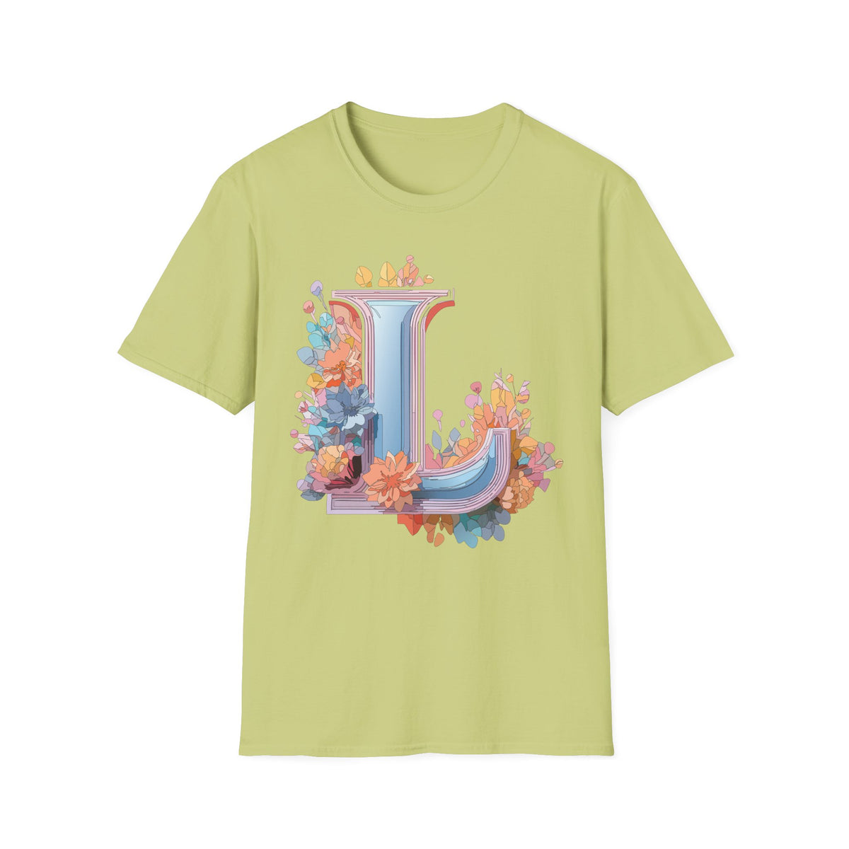 Floral Letter L T-Shirt | Monogram Initial Tee