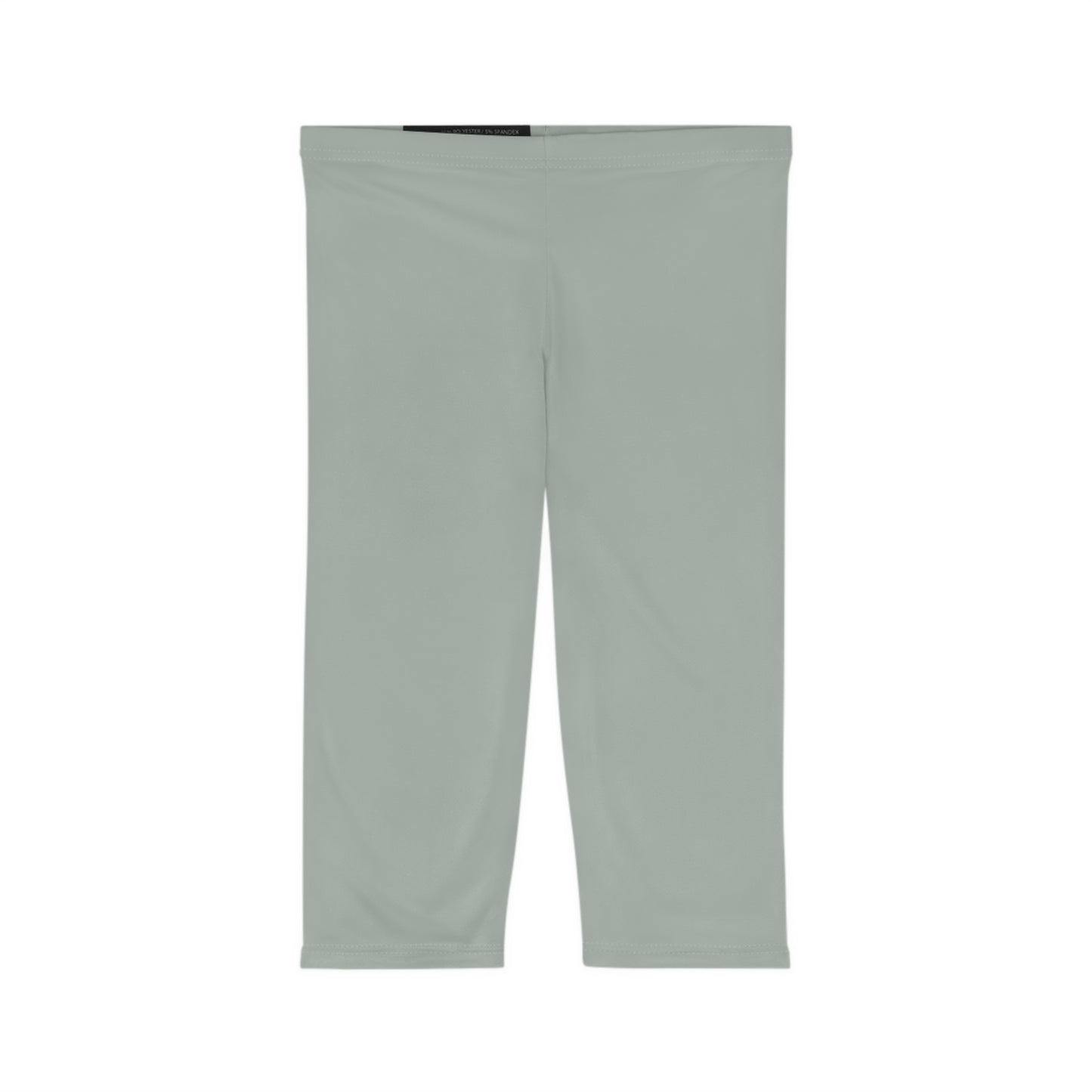 Light Ash Jade Color Women's Brushed Suede Poly Span Casual Capri Leggings XS-2XL