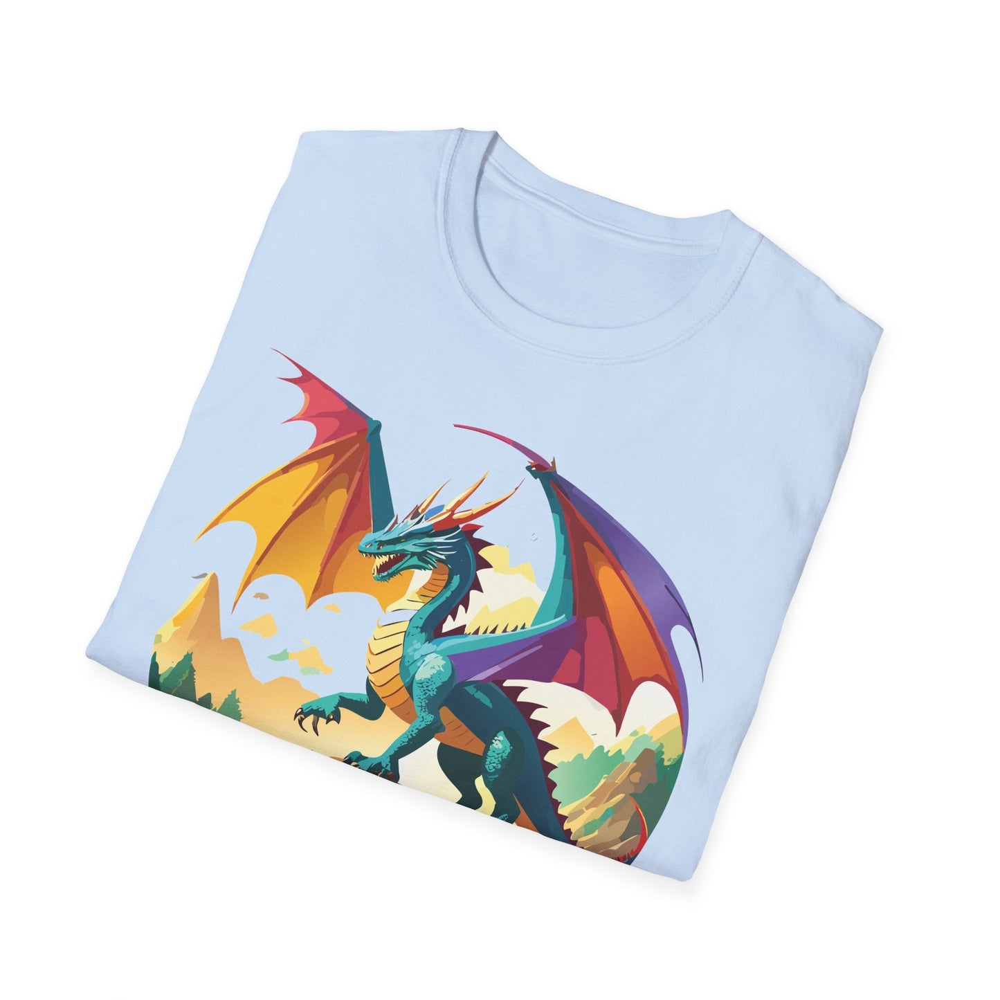 Dragon T Shirt Unisex Dragon Shirt Animal Design Softstyle Tee 100 Percent Cotton
