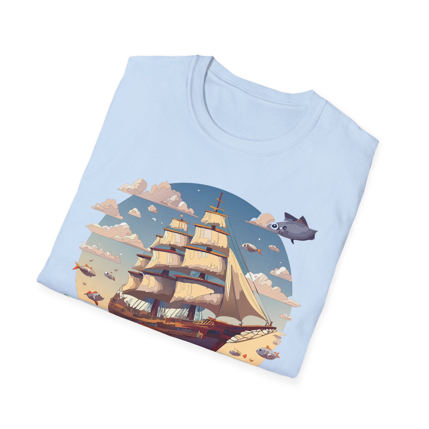 Nautical Ship Frigate Vessel T Shirt Unisex Premium Softstyle Cotton Tee Gildan 64000