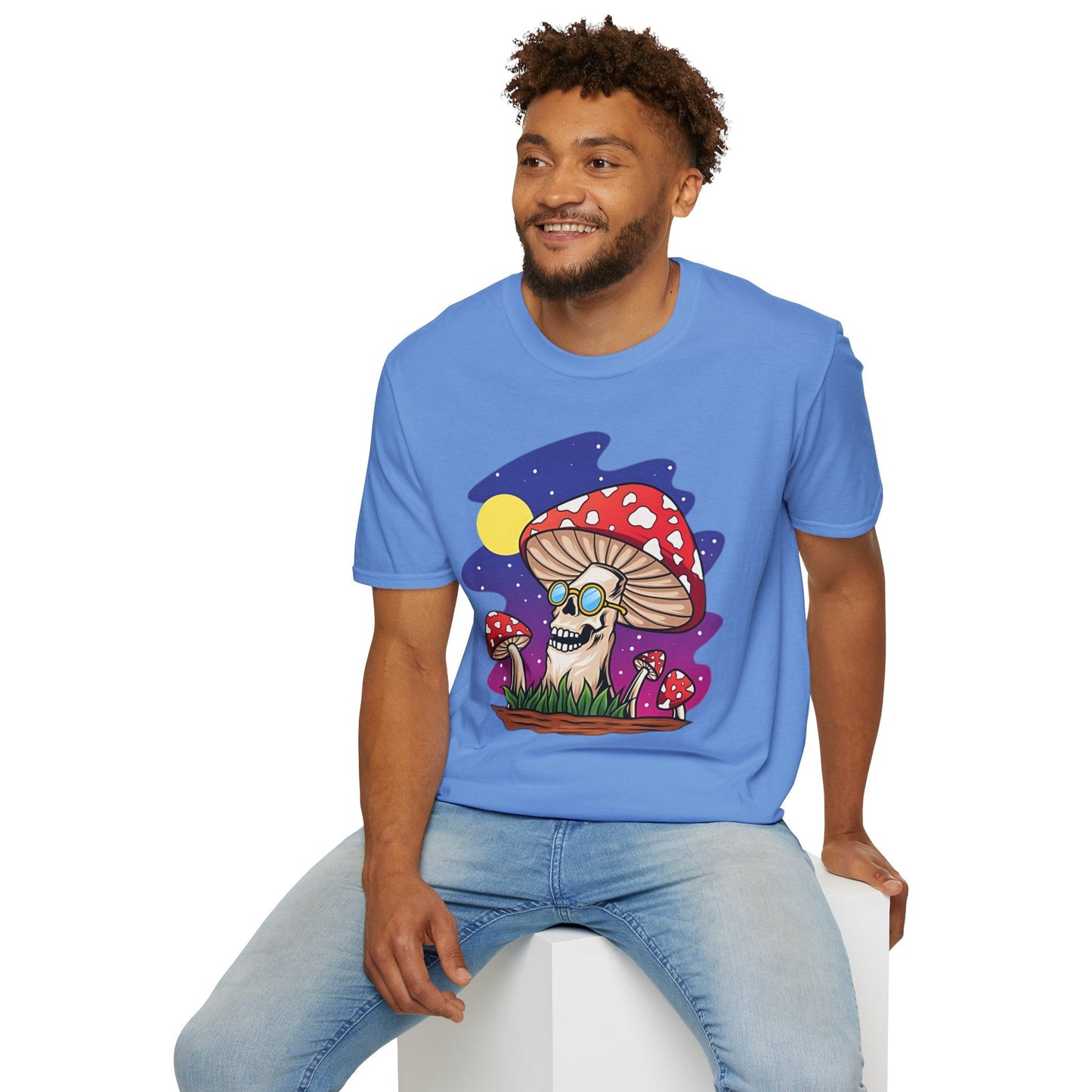 Funny Mashroom Graphic Unisex Softstyle Cotton With Cartoon Illustration Design 26