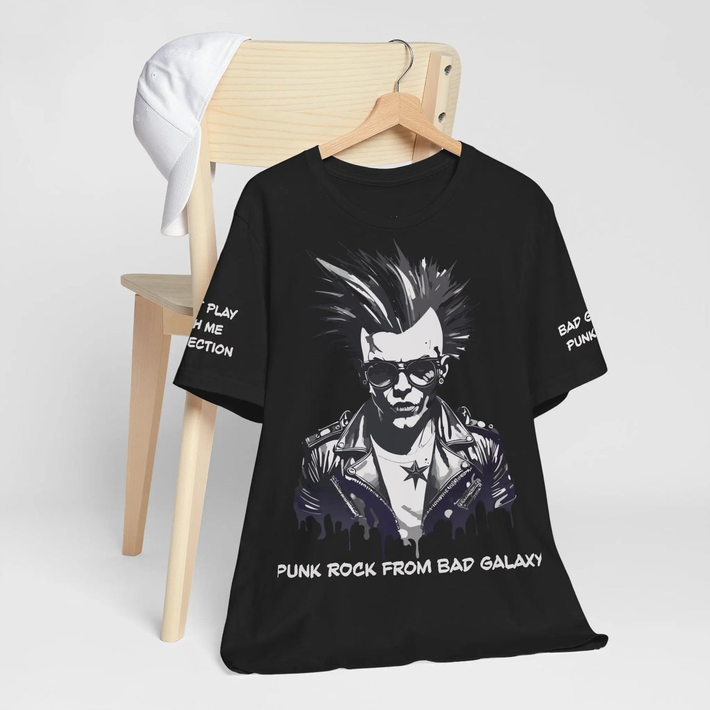 Bad Galaxy Punk Rock Tee Shirt Lightweight Fabric Made To Order 100 Percent Cotton Eco Friendly Inks