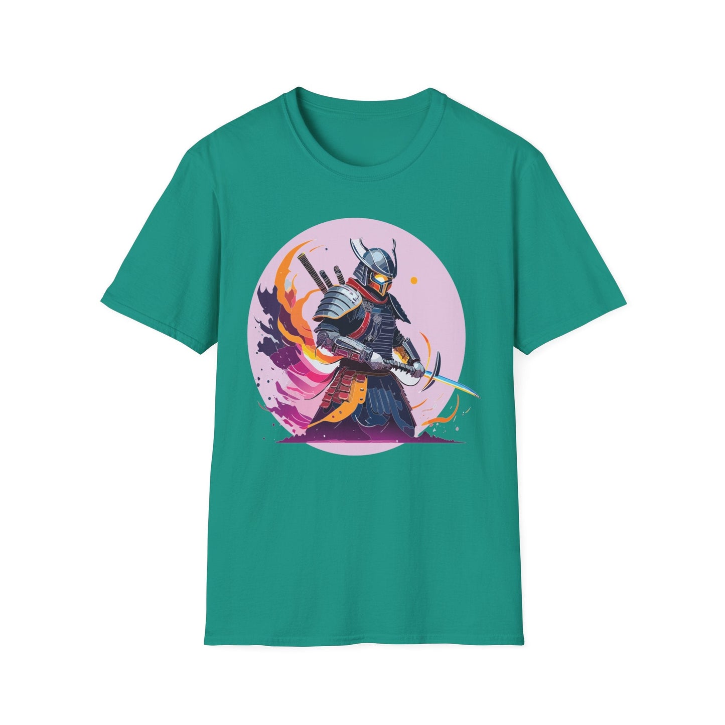 Samurai Shirt Unisex Short Sleeve Tee With Samurai Print Softstyle Gildan 64000 Ring Spun Cotton