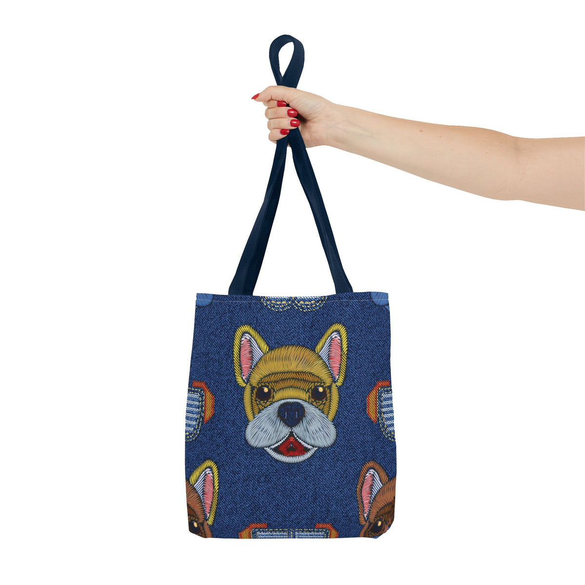 Denim Fabric Imitation Print Unisex Canvas Bag Poly Spun 3 Sizes Tote Bag 191-13