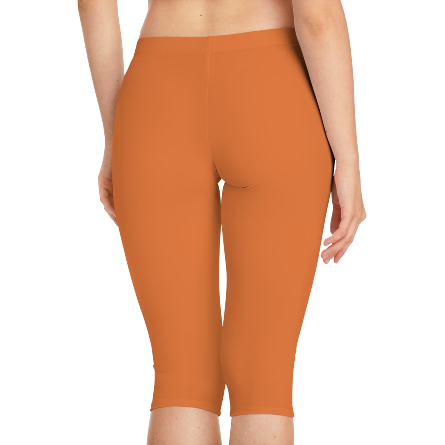 Orange Color Capri Leggings, Orange Capri Leggings 12