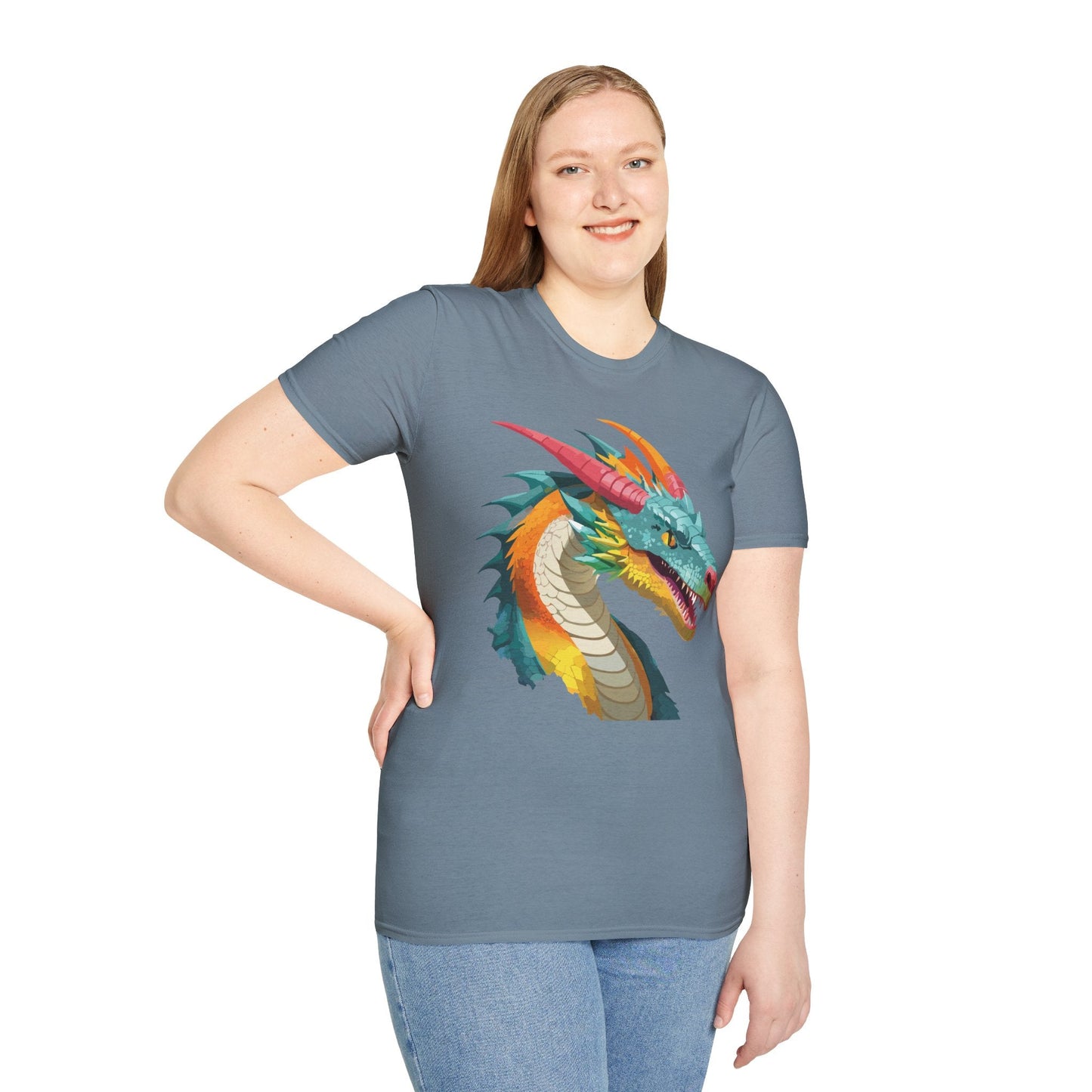 Dragon Graphic Unisex Cotton Softstyle Art Design Tee With Animals 1