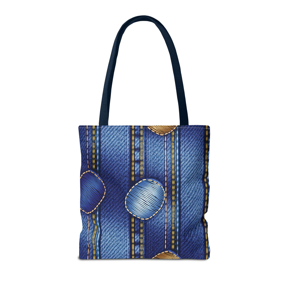 Denim Fabric Imitation Print Unisex Canvas Bag Poly Spun 3 Sizes Tote Bag 186-1