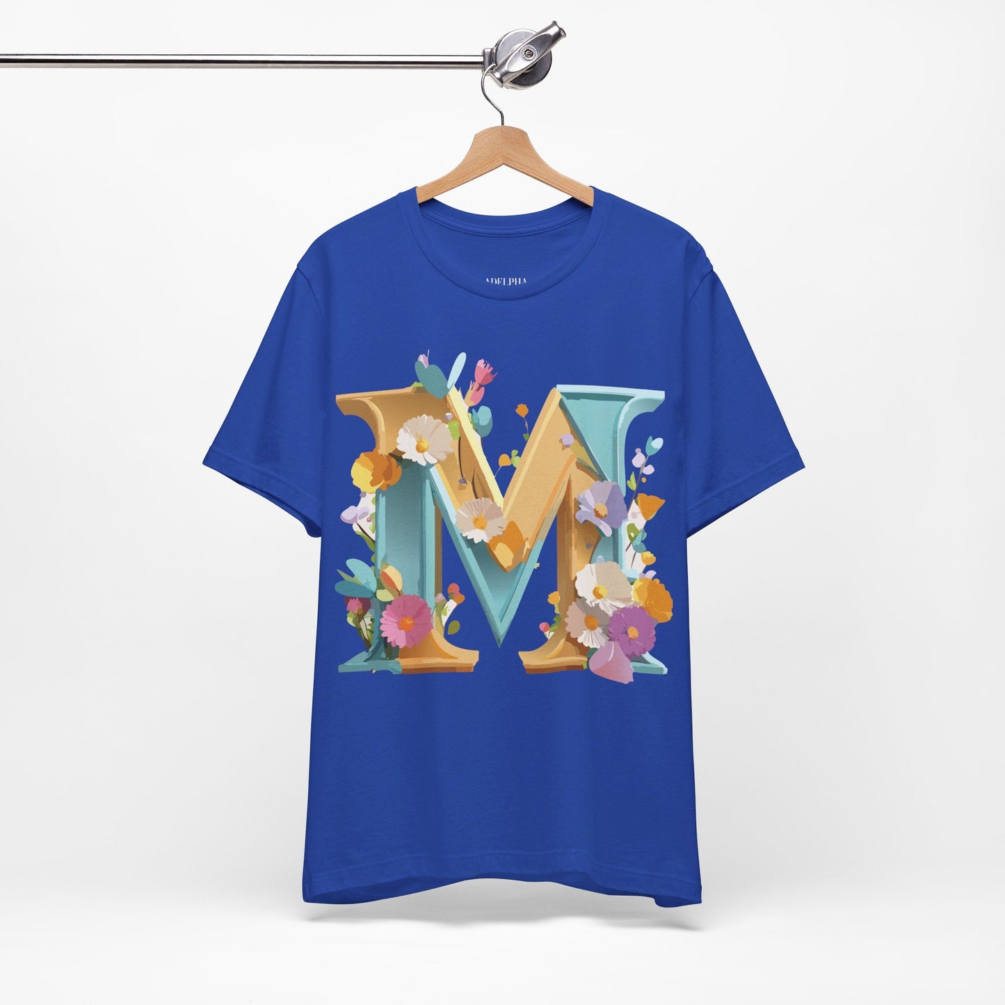 Letter M Shirt Unisex Graphic Tee From Adelpha Vintage Inspired Art Short Sleeve Jersey