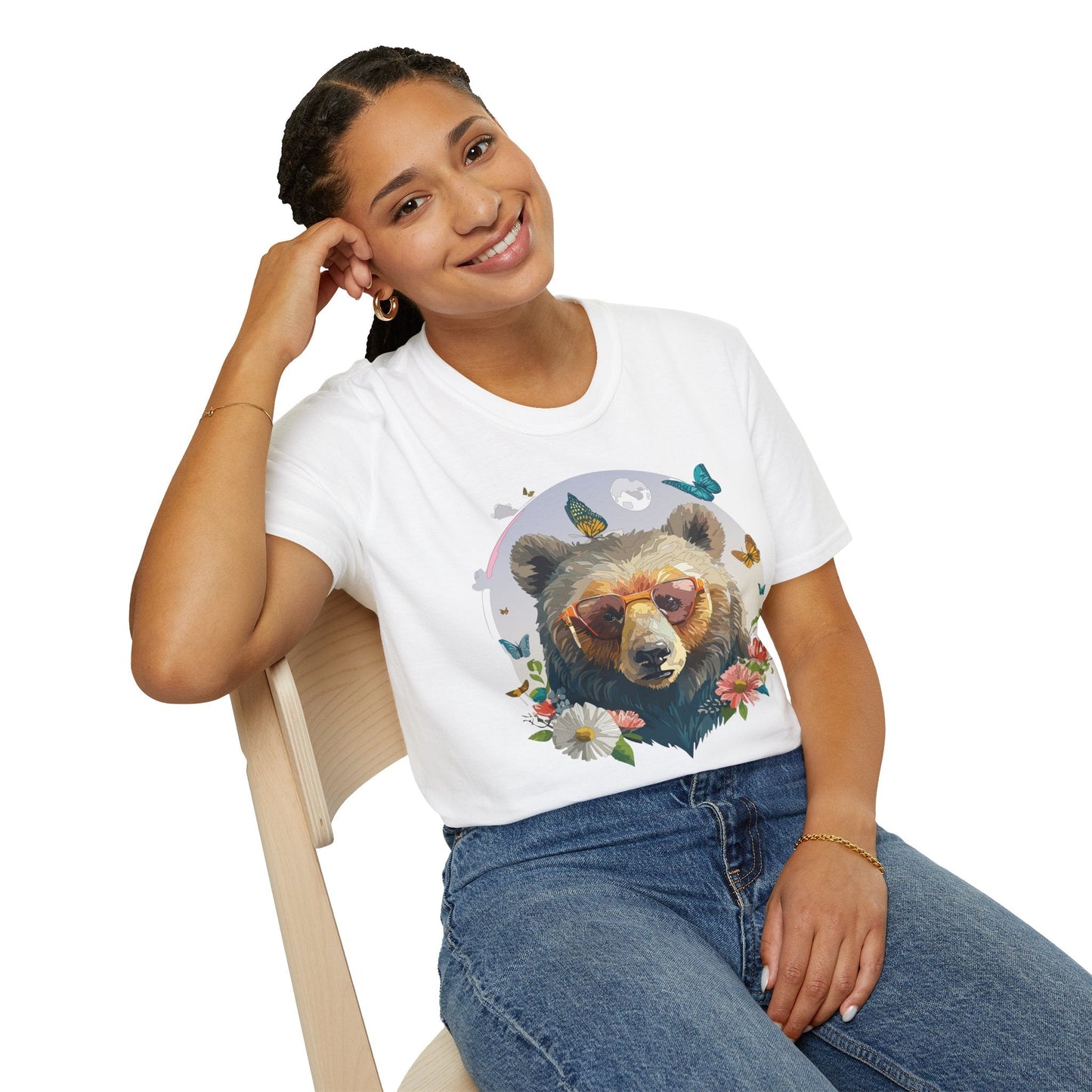 Bear T Shirt Unisex Softstyle Tee 100 Percent Ring Spun Cotton Gildan 64000 Comfortable Wear