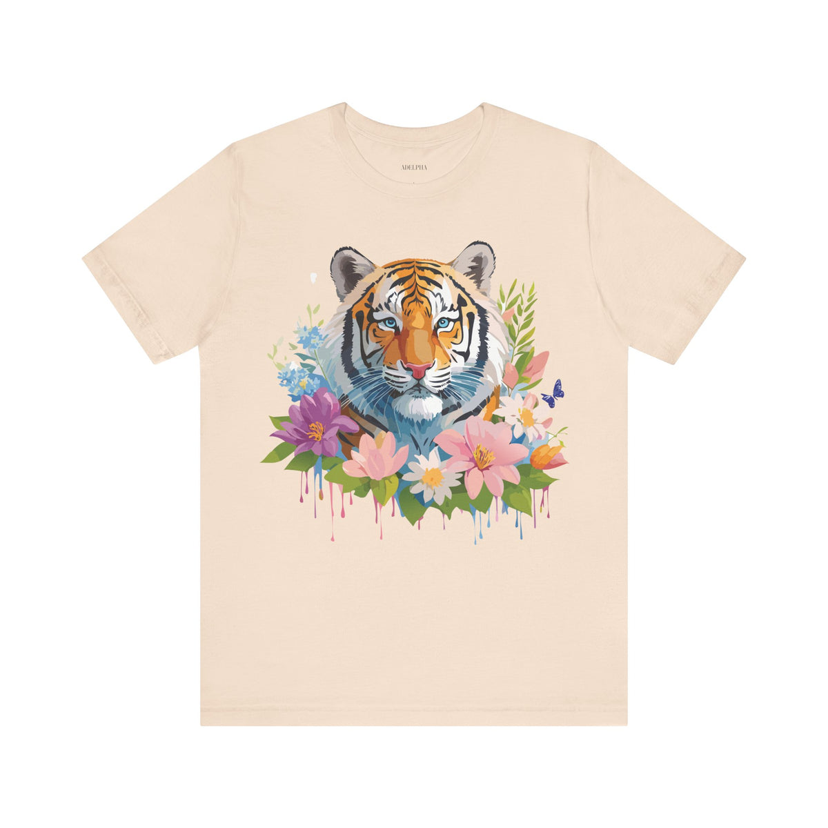 Tiger Graphic Unisex Cotton Bella+Canvas Tee with Art Animal Design e70