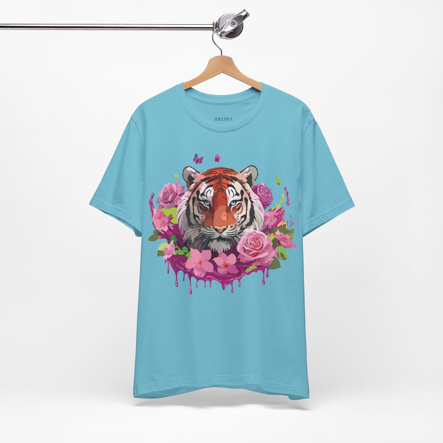 Tiger Graphic Tee Unisex Jersey Short Sleeve Art Design By Adelpha Vintage Inspired Premium