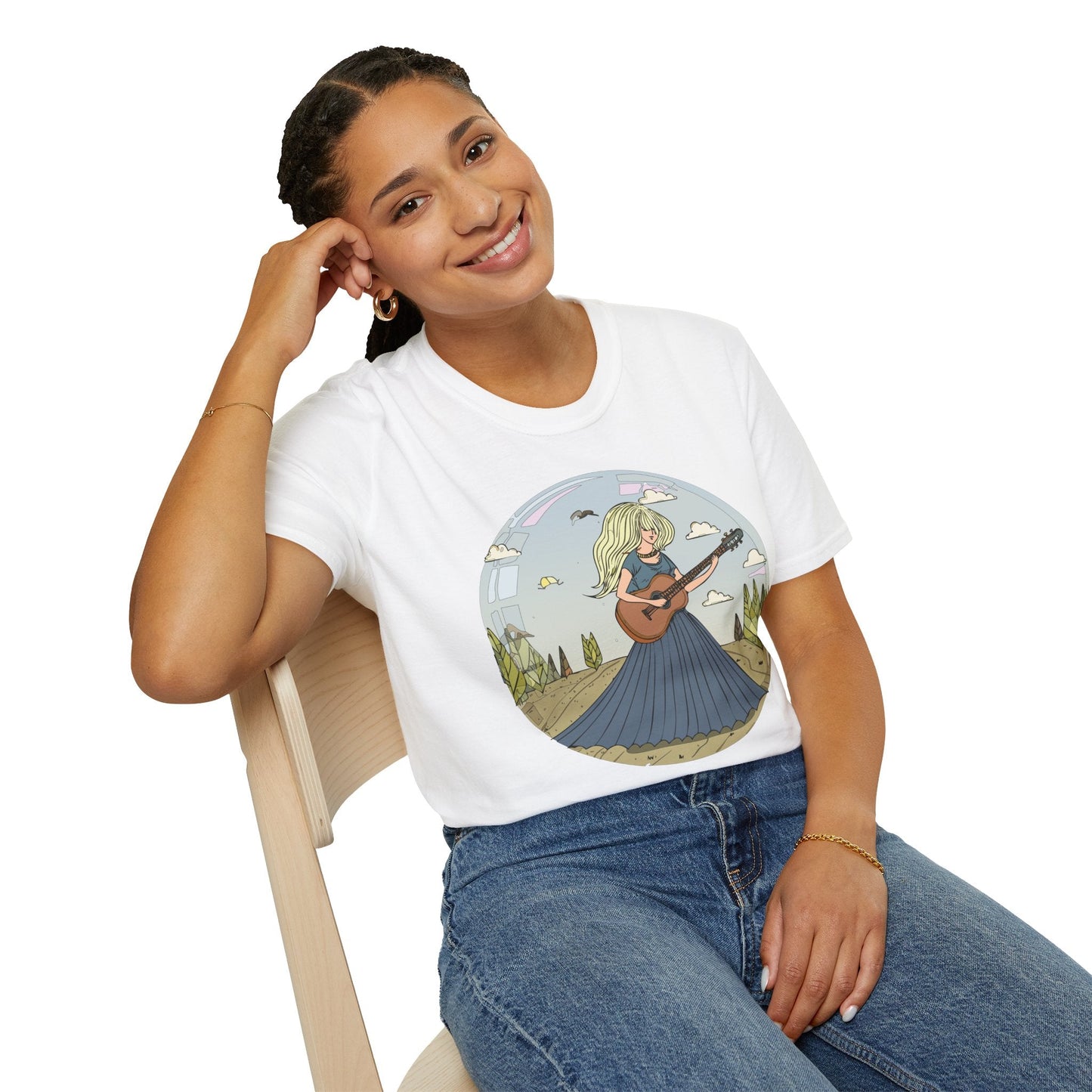 Womens Graphic T Shirt Art Design Tee Softstyle Cotton Ring-Spun Unisex Short Sleeve