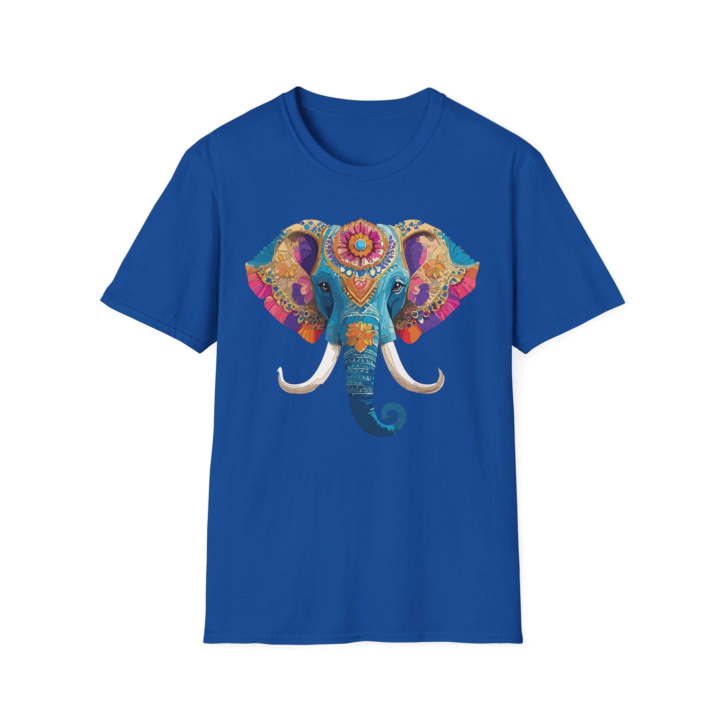 Unisex Elephant Graphic Tee Gildan Softstyle Cotton T Shirt Animal Print Comfortable Wear