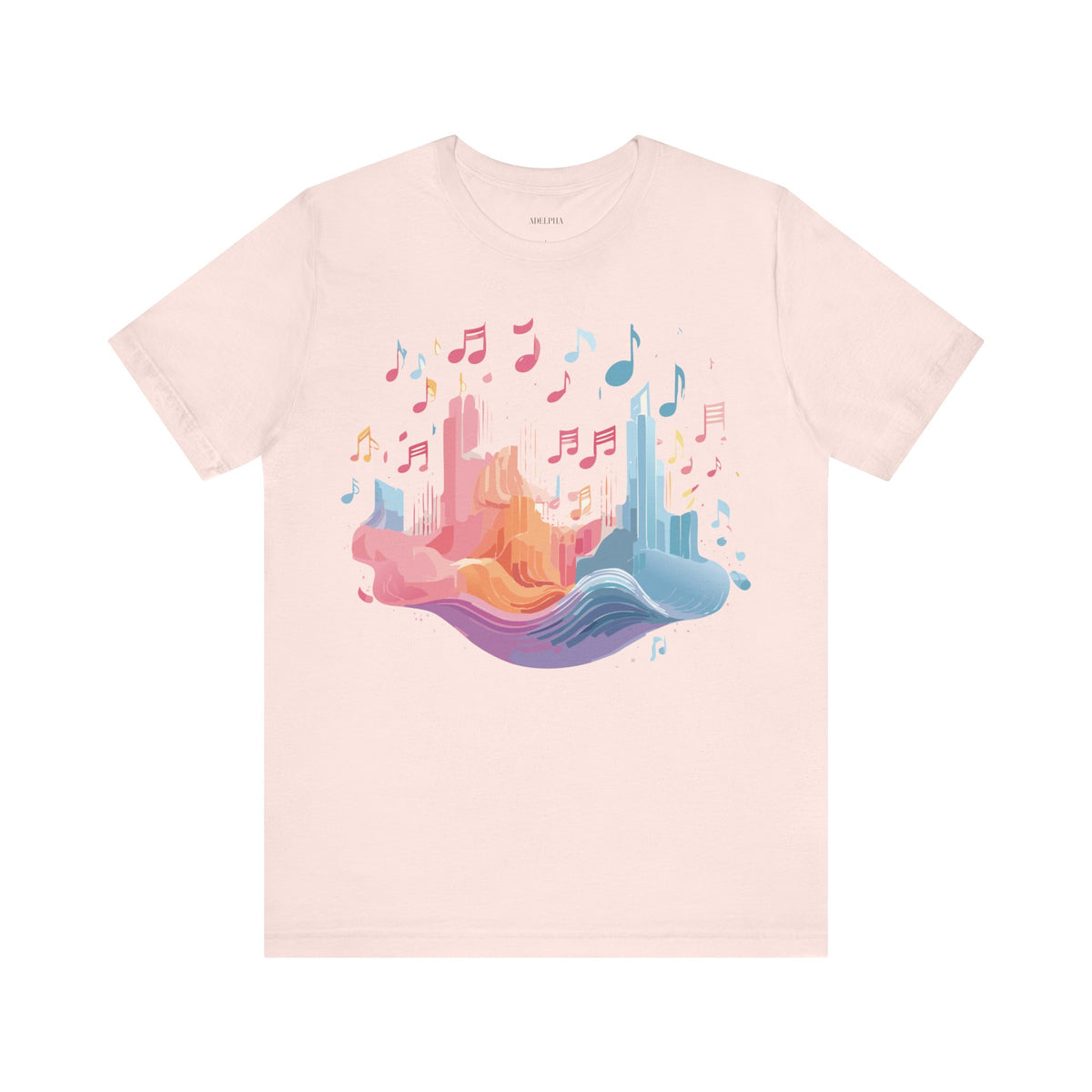 Music Graphic Unisex Cotton Bella+Canvas Tee with Art Design n186