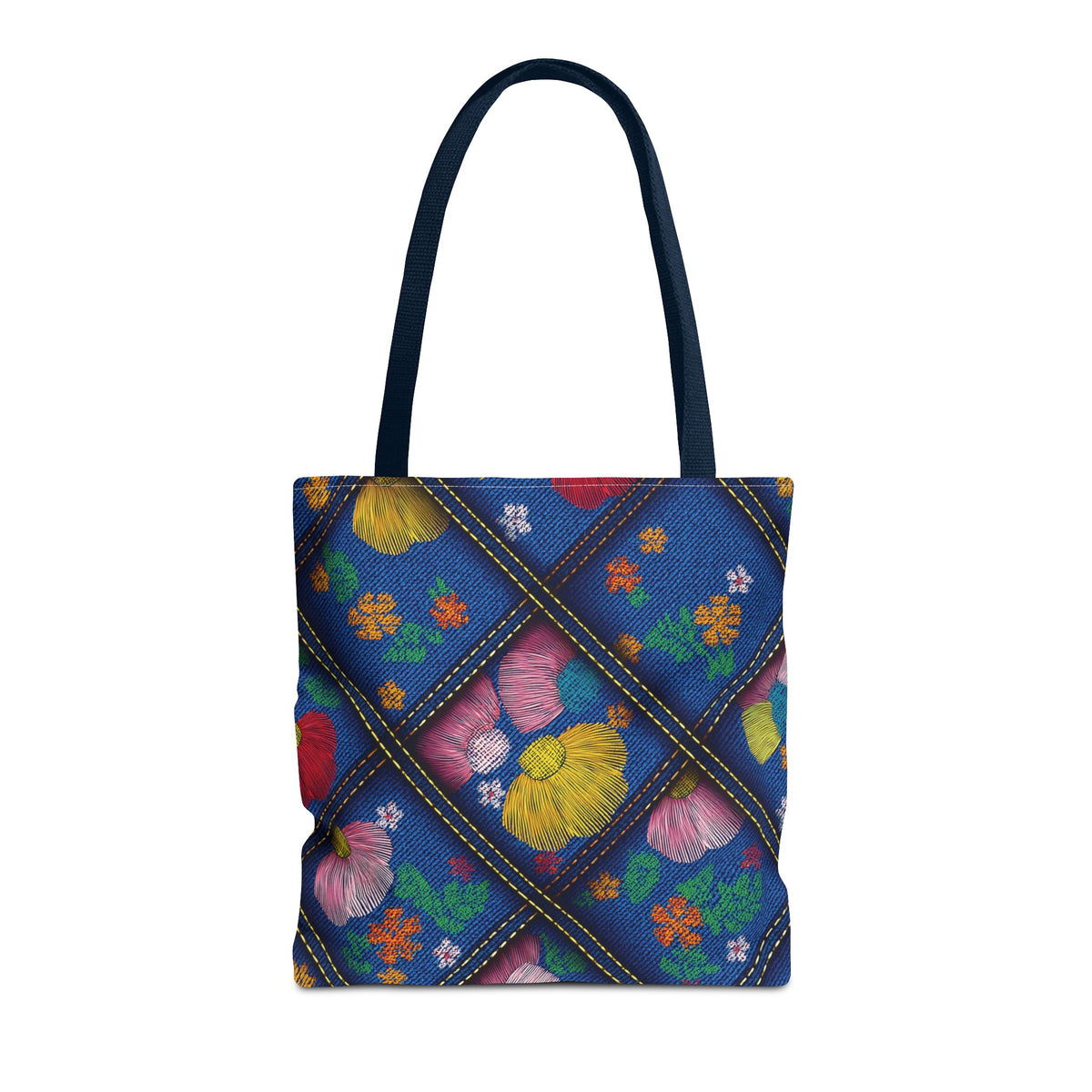 Denim Fabric Imitation Print Unisex Canvas Bag Poly Spun 3 Sizes Tote Bag 132