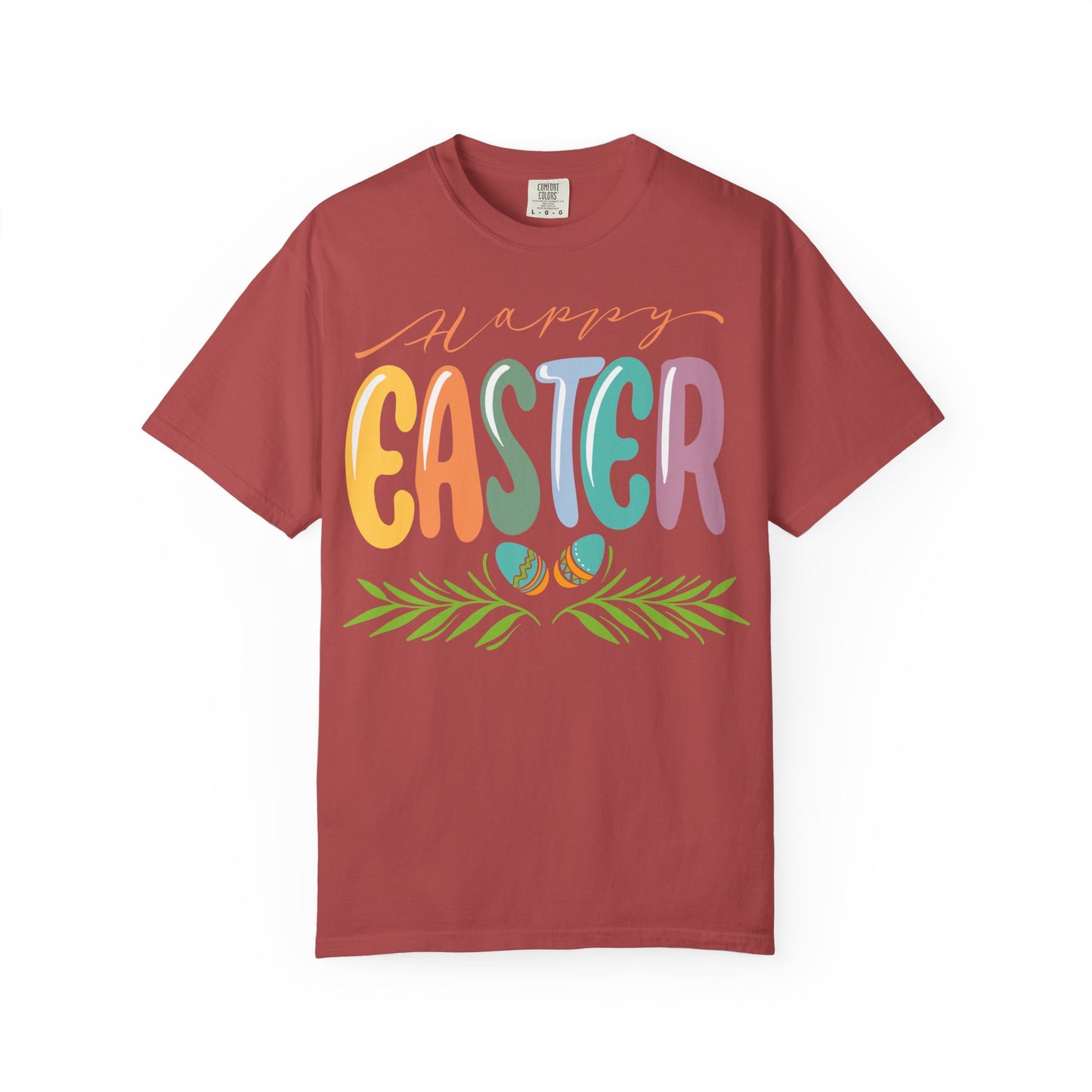Happy Easter T-Shirt, Tee Shirt with Easter Signature, T Shirt with Easter Prints, Tee Shirt with Easter Design