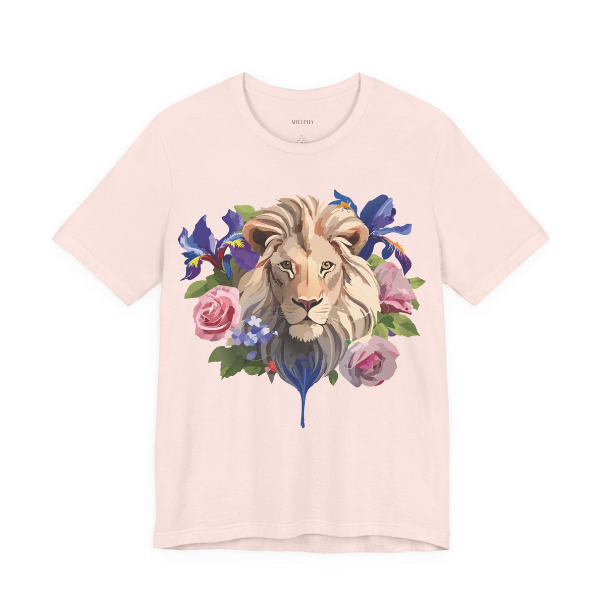 Lion Graphic Unisex Cotton Bella+Canvas Tee with Art Animal Design e319