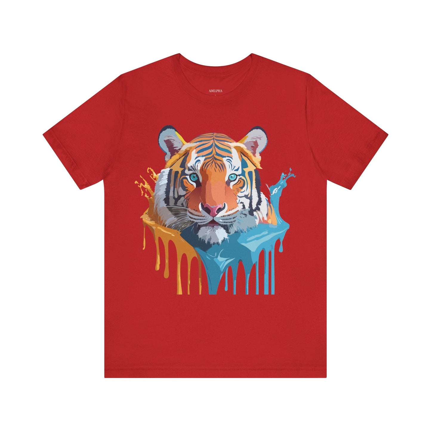 Tiger Graphic Tee Unisex Short Sleeve Shirt Featuring Vintage Inspired Artwork By Adelpha