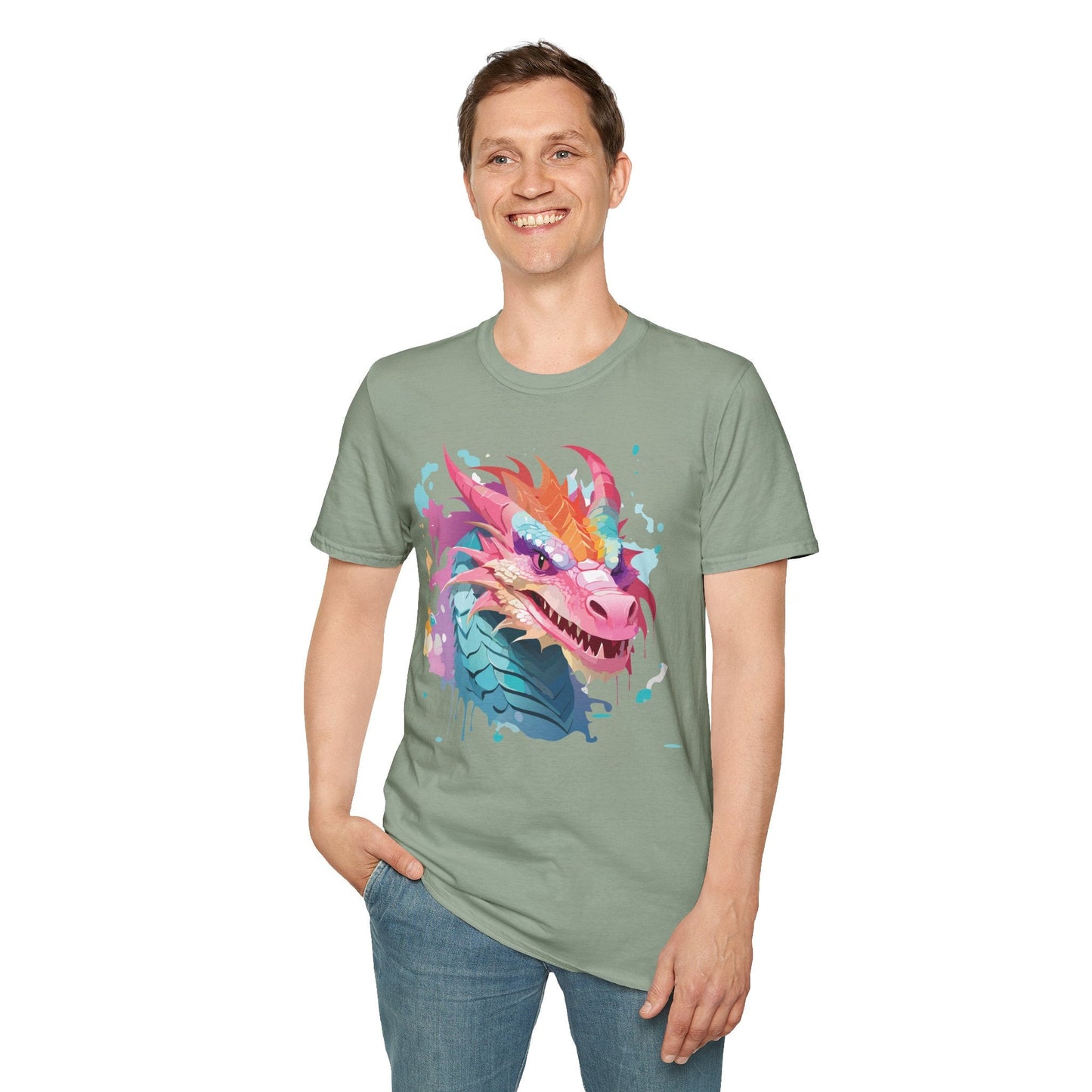 Dragon T Shirt Unisex Dragon Graphic Tee Softstyle 64000 Lightweight Comfort Durable Breathable