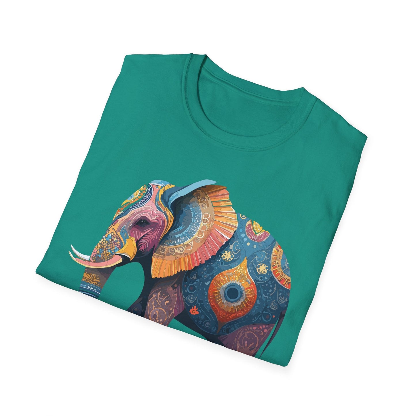 Elephant T Shirt Unisex Gildan Softstyle 64000 Tee With Animal Elephant Graphic Artwork