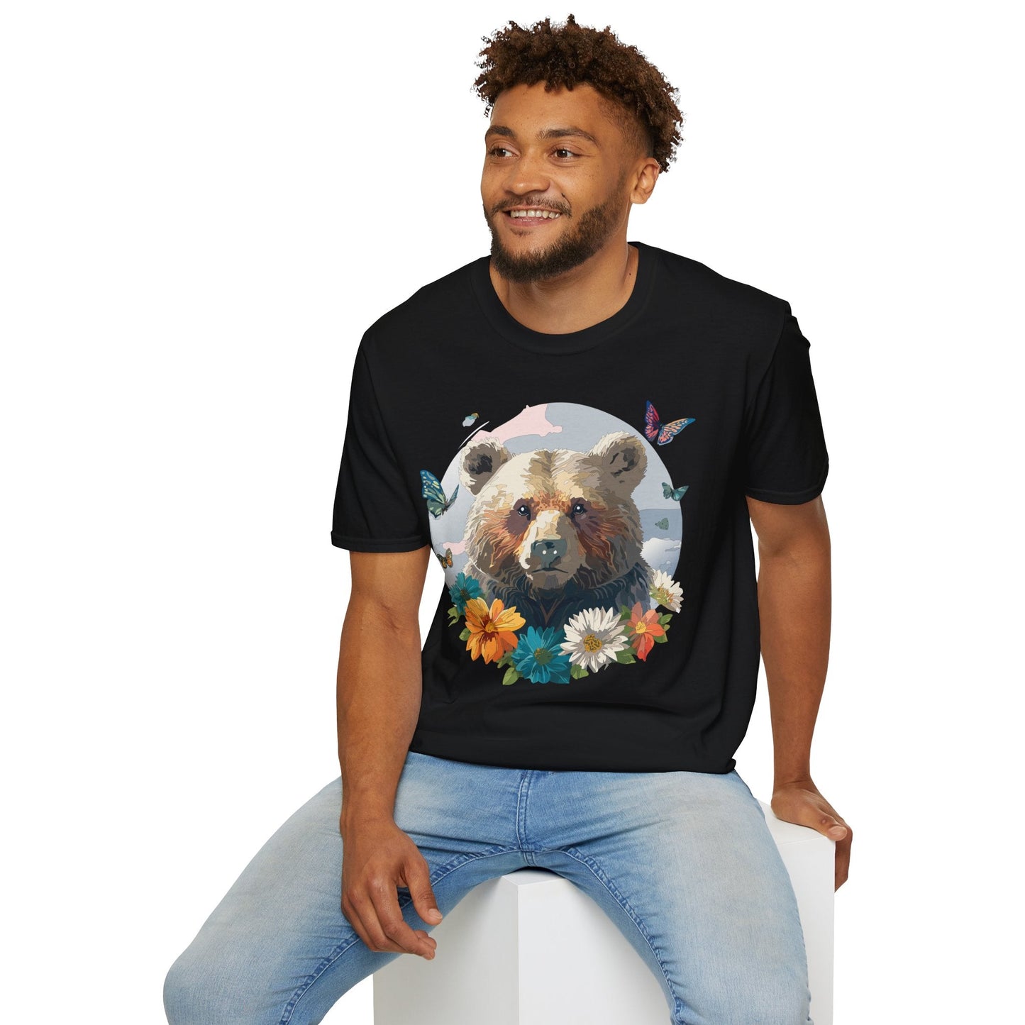 Bear T Shirt Unisex Gildan Softstyle Cotton Tee With Teddy Bear Design Lightweight Comfort