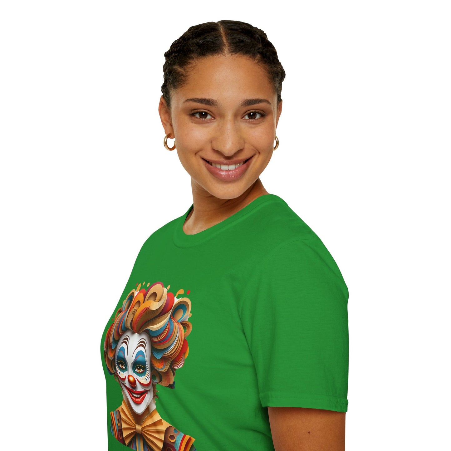 Unisex Clown Shirt Funny Man Circus Tee Short Sleeve Gildan Softstyle 64000 Cotton