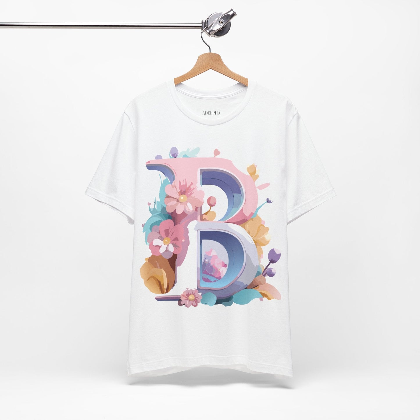 Letter B Shirt Unisex Graphic Tee By Adelpha With Vintage Inspired Artwork Short Sleeve