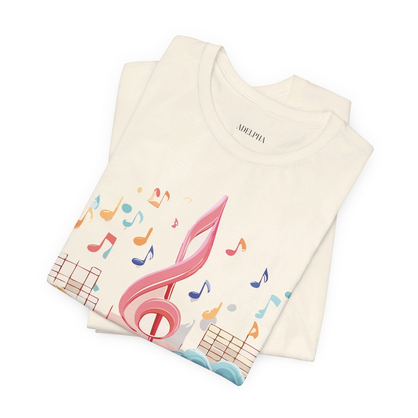Music Graphic Unisex 100 Cotton Vintage Art with Musical Elements Tee 30