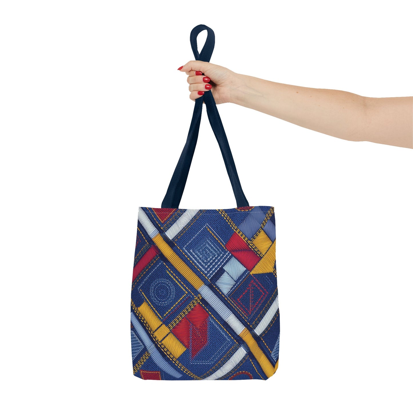 Denim Fabric Imitation Print Unisex Canvas Bag Poly Spun 3 Sizes Tote Bag 189-5