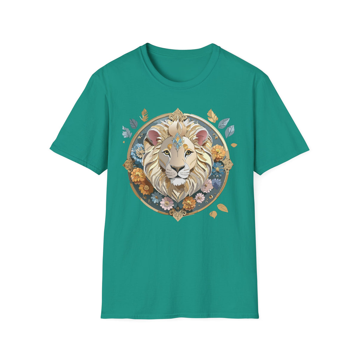 Floral Regal Lion T-Shirt | Boho Mandala Lion Tee