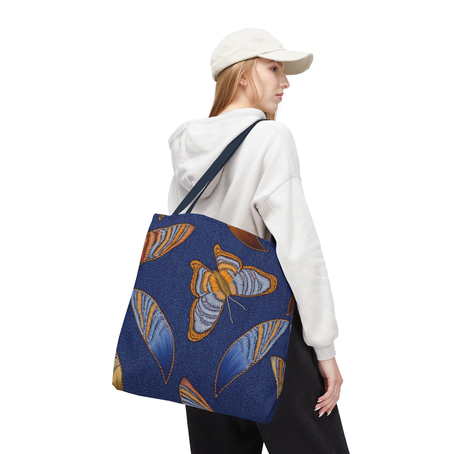 Denim Fabric Imitation Print Unisex Canvas Bag Poly Spun 3 Sizes Tote Bag 173