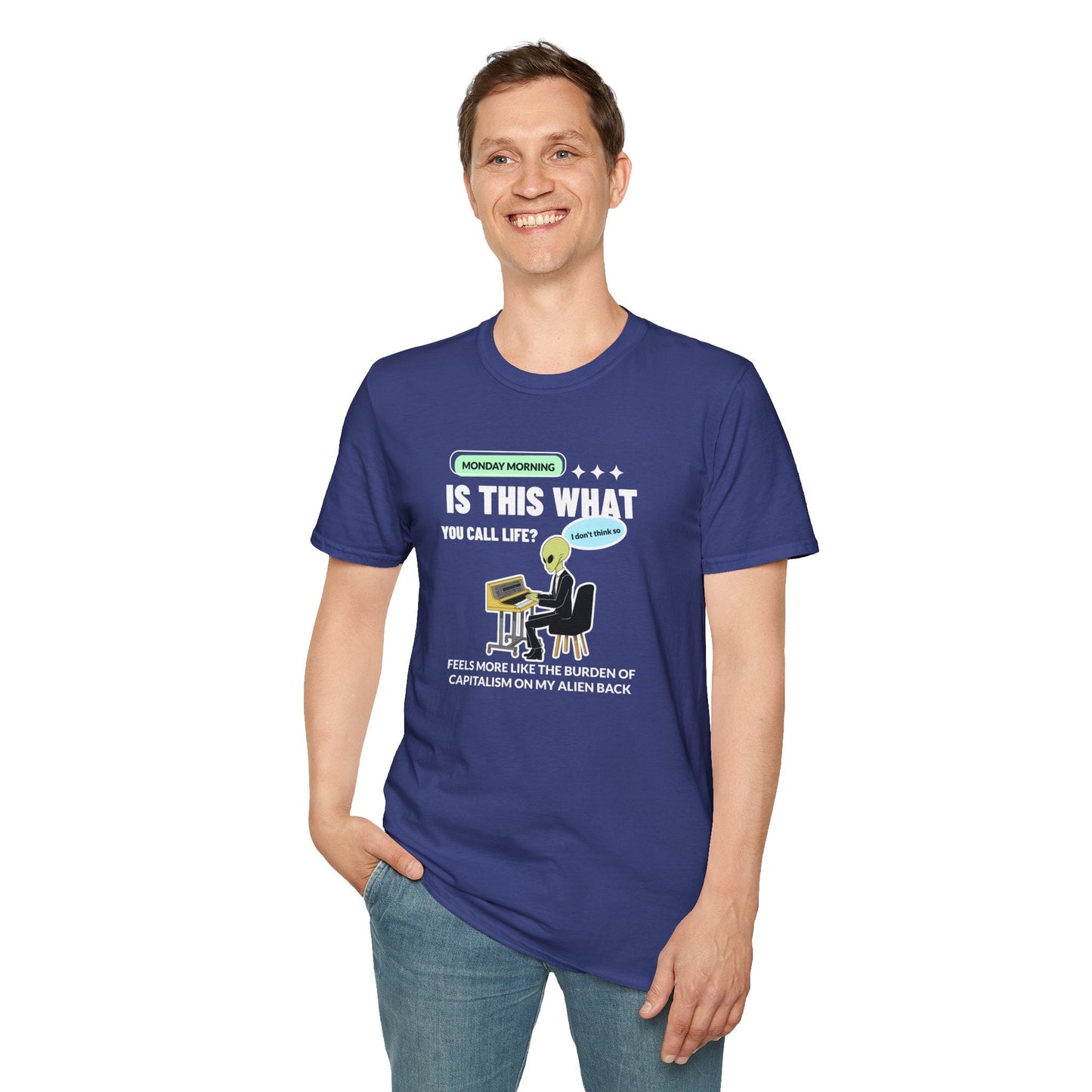 Alien Office Worker T-Shirt Unisex Cotton