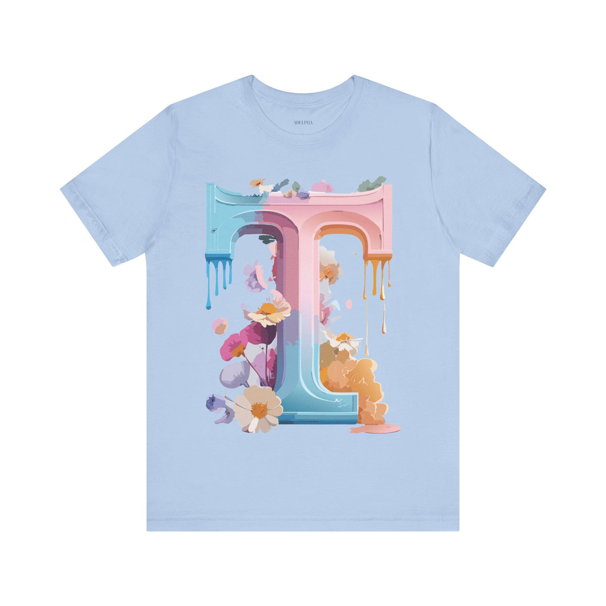 Letter T Graphic Unisex Cotton Bella+Canvas Tee with Art Letter Design