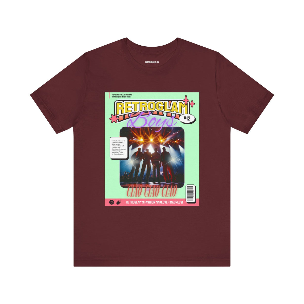 Magazine Cover Graphic Unisex Cotton Bella+Canvas Tee with Retro Poster ab28