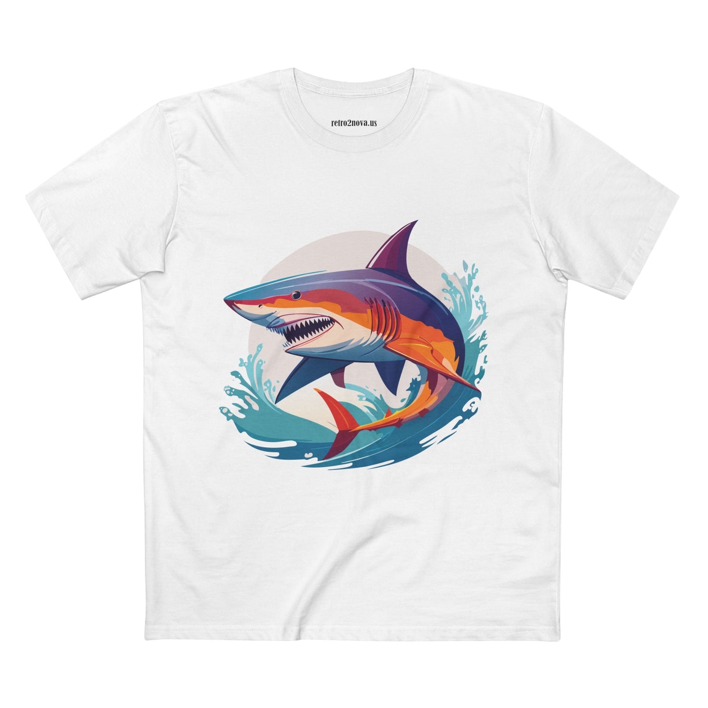 Shark Animals Shirt Unisex Premium Cotton Tee With Original Art Design From Retro2Nova Art Collection