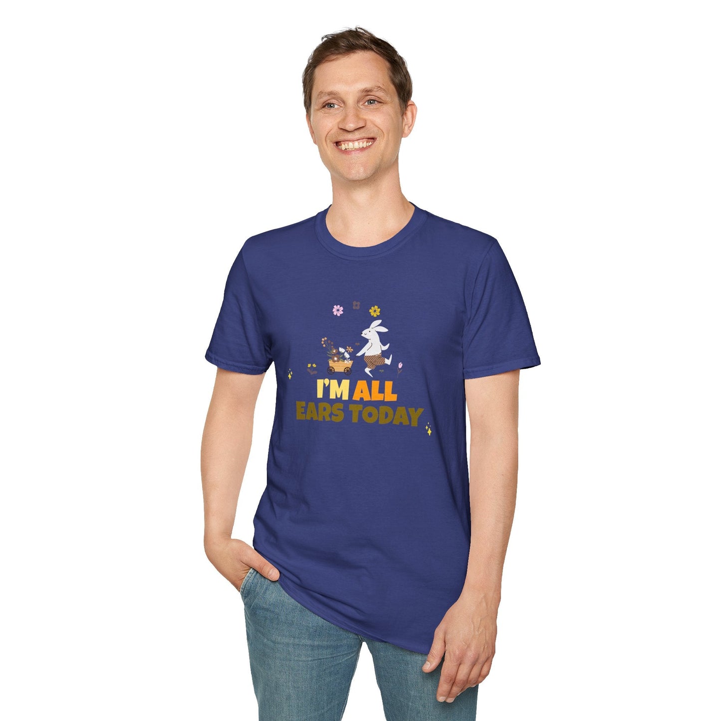 Easter Bunny T Shirt Unisex Gildan Softstyle Tee 100 Percent Ring Spun Cotton Easter Design
